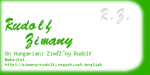 rudolf zimany business card